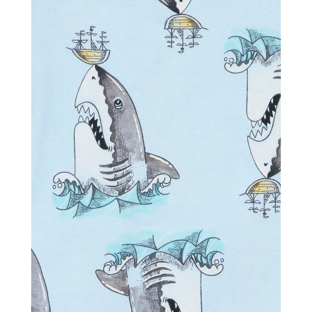 Pyjama 4 pièces requin garçon - 100% Coton