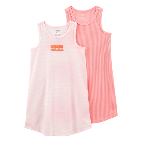 Set de 2 pijamas a rayas para niña Carter's - Rosa