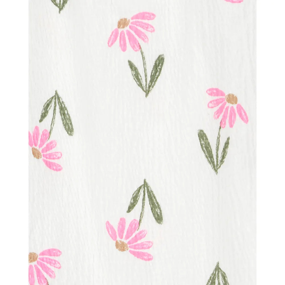 Ensemble haut fleuri et short fille - Vert