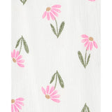 Ensemble haut fleuri et short fille - Vert