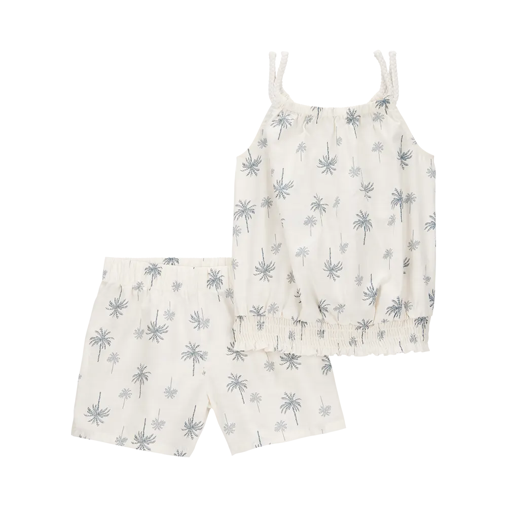 Ensemble débardeur et short palmiers fille