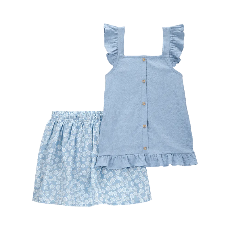 Carter's Girl's Tank & Skort Set - Sky Blue Floral