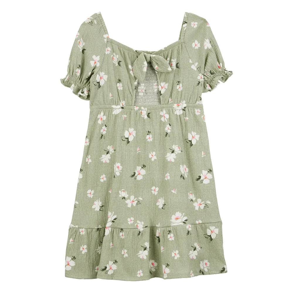 Carter's Girl's Smocked Dress - Green Floral