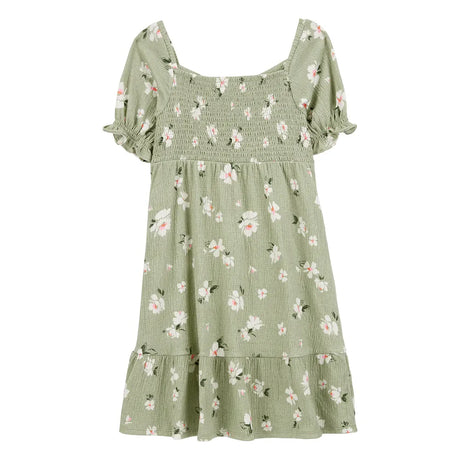 Carter's Girl's Smocked Dress - Green Floral