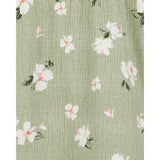 Carter's Girl's Smocked Dress - Green Floral