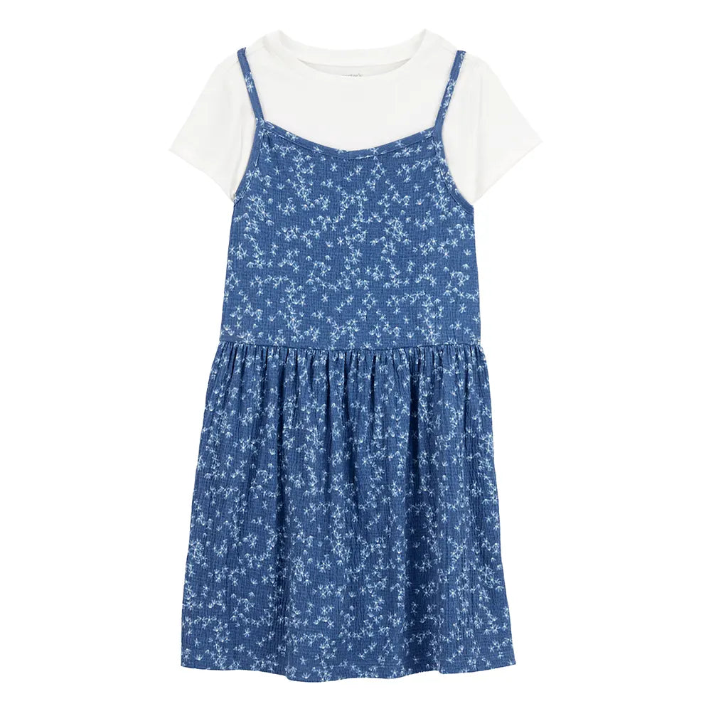 Ensemble 2 pièces t-shirt et robe florale fille