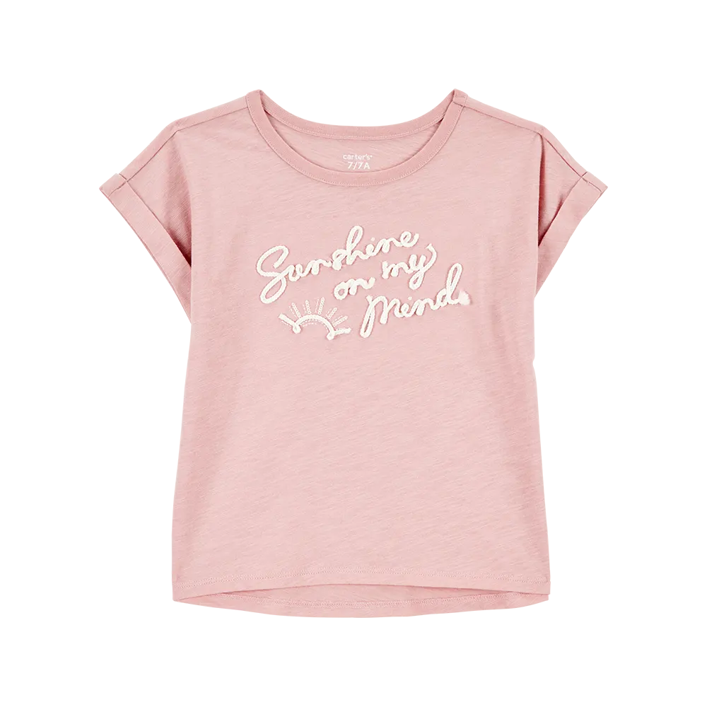 T-shirt manches courtes "Sunshine" fille - Rose