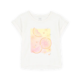 T-shirt manches courtes citron fille - Ivoire
