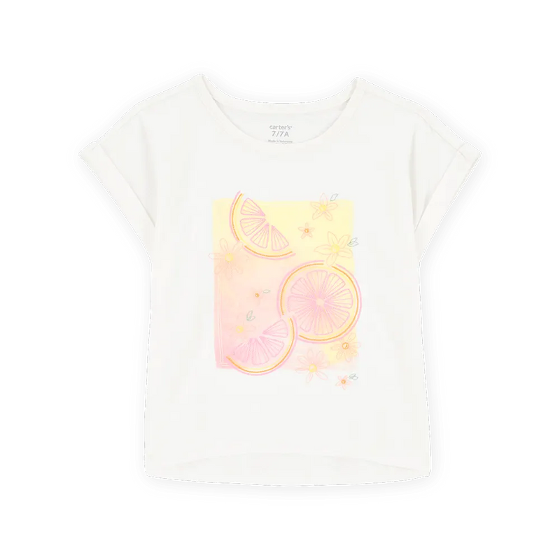 Carter's Girl's Short-Sleeve T-shirt - Ivory Lemon