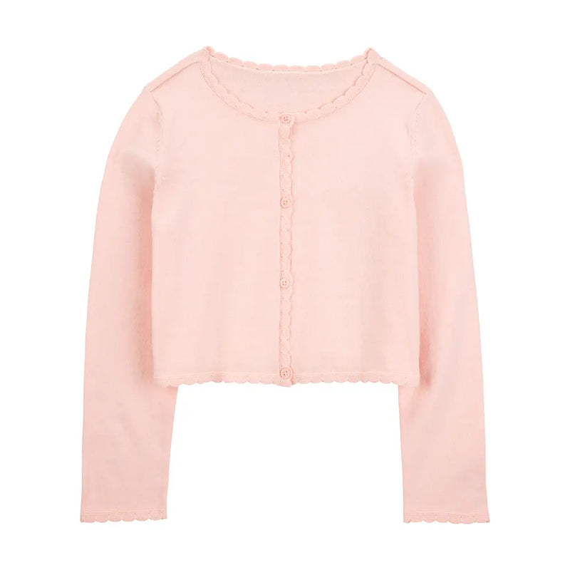 Carter's Girl's Scallop-Trim Cardigan - Pink