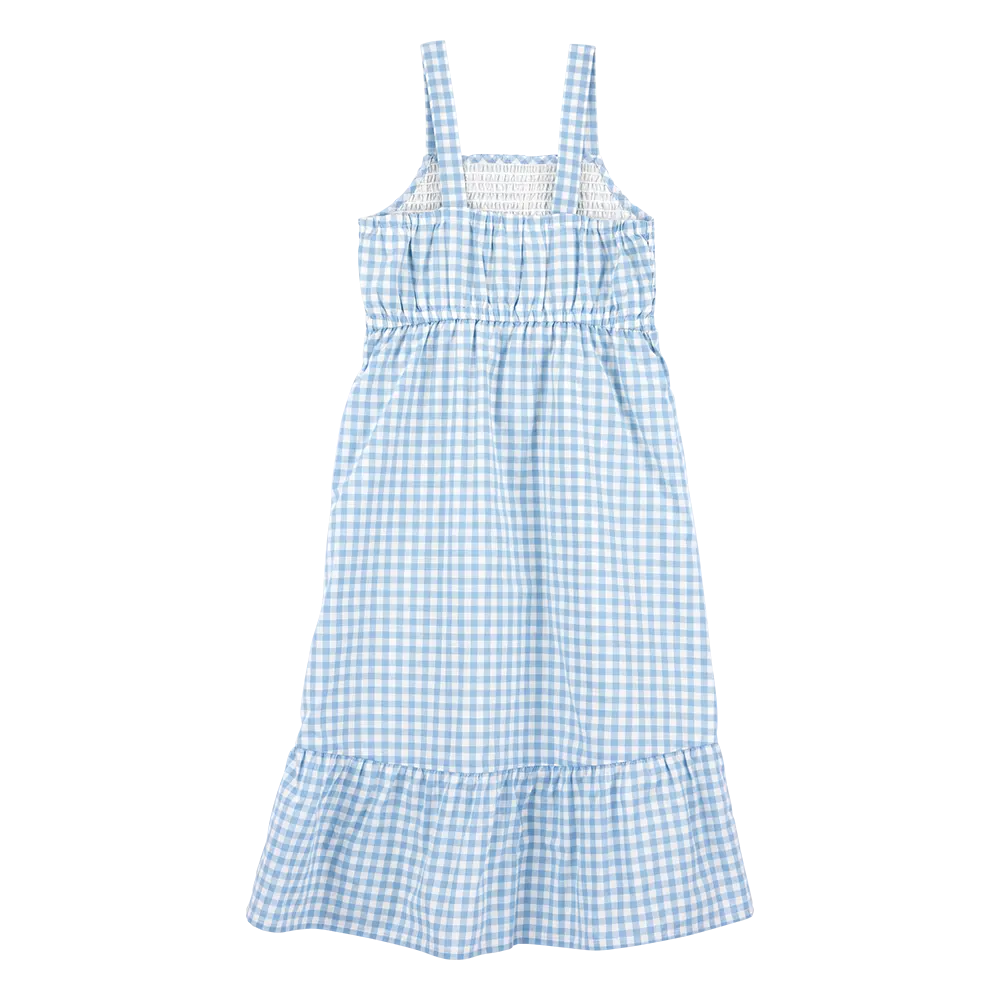 Carter's Girl's Sleeveless Cotton Dress - Blue Gingham