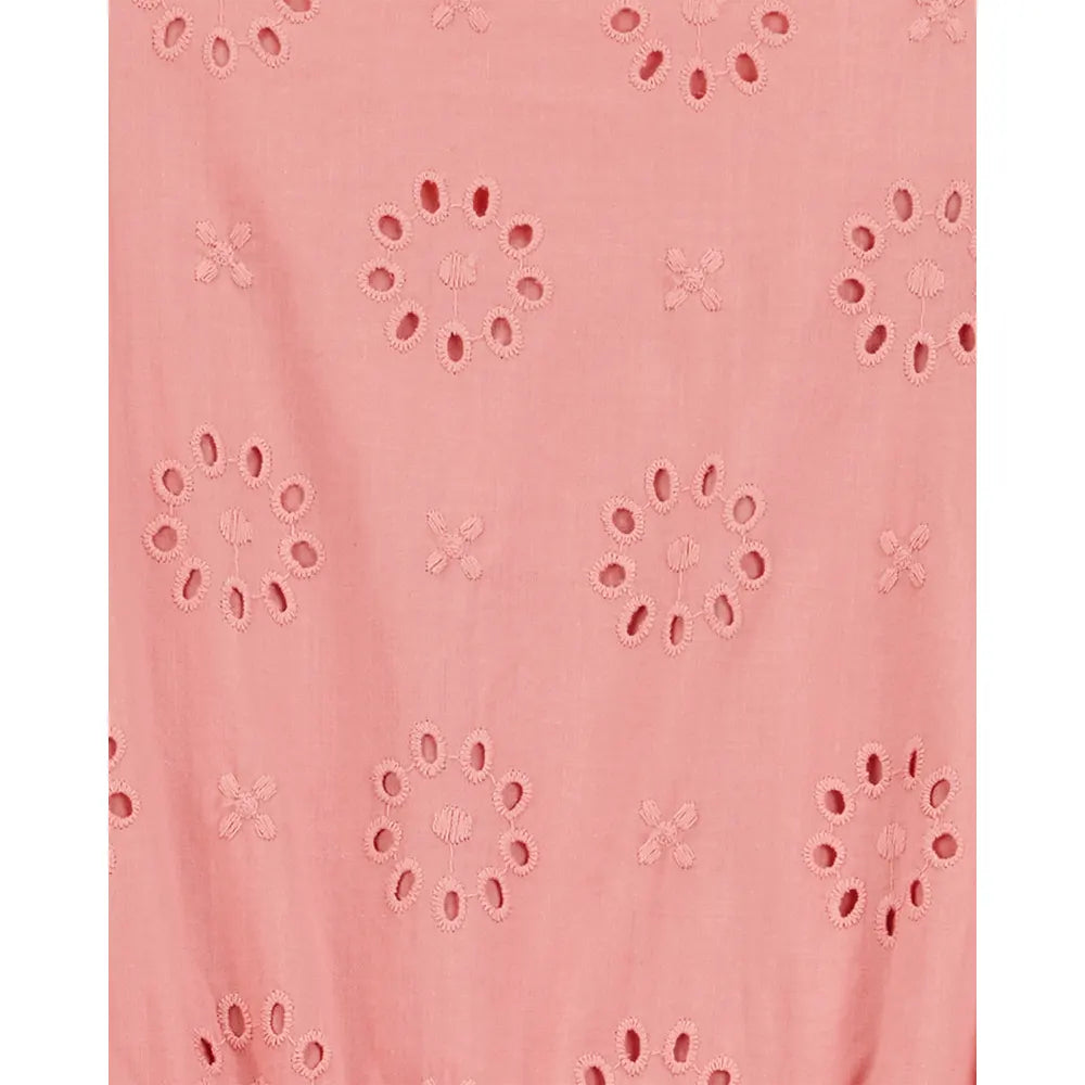 Carter's Girl's Tie-Front Eyelet Jumpsuit - Powder Pink