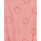 Carter's Girl's Tie-Front Eyelet Jumpsuit - Powder Pink