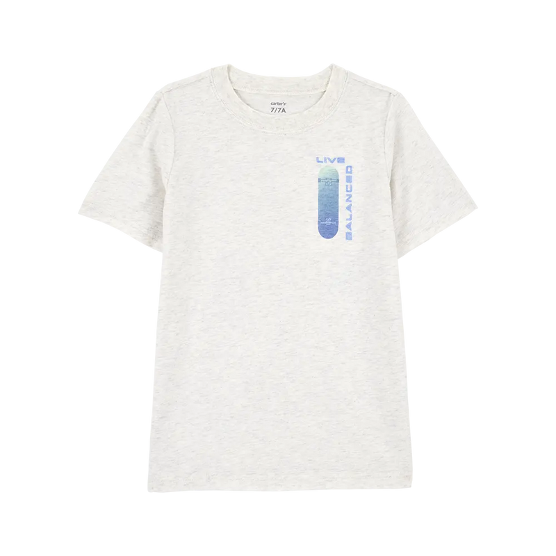 T-shirt Skateboard à Manches Courtes Garçon Carter's - Gris