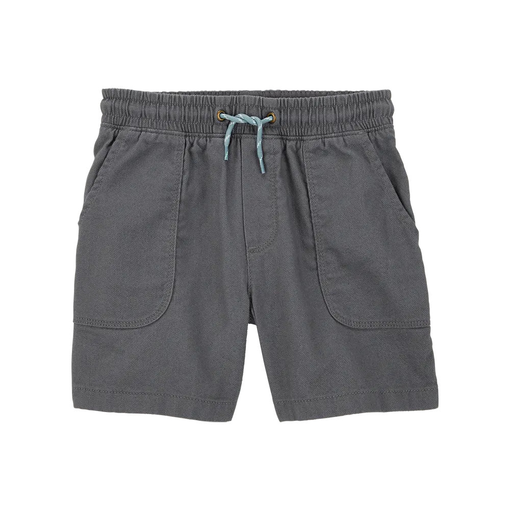Short en sergé à enfiler pour garçon - Gris