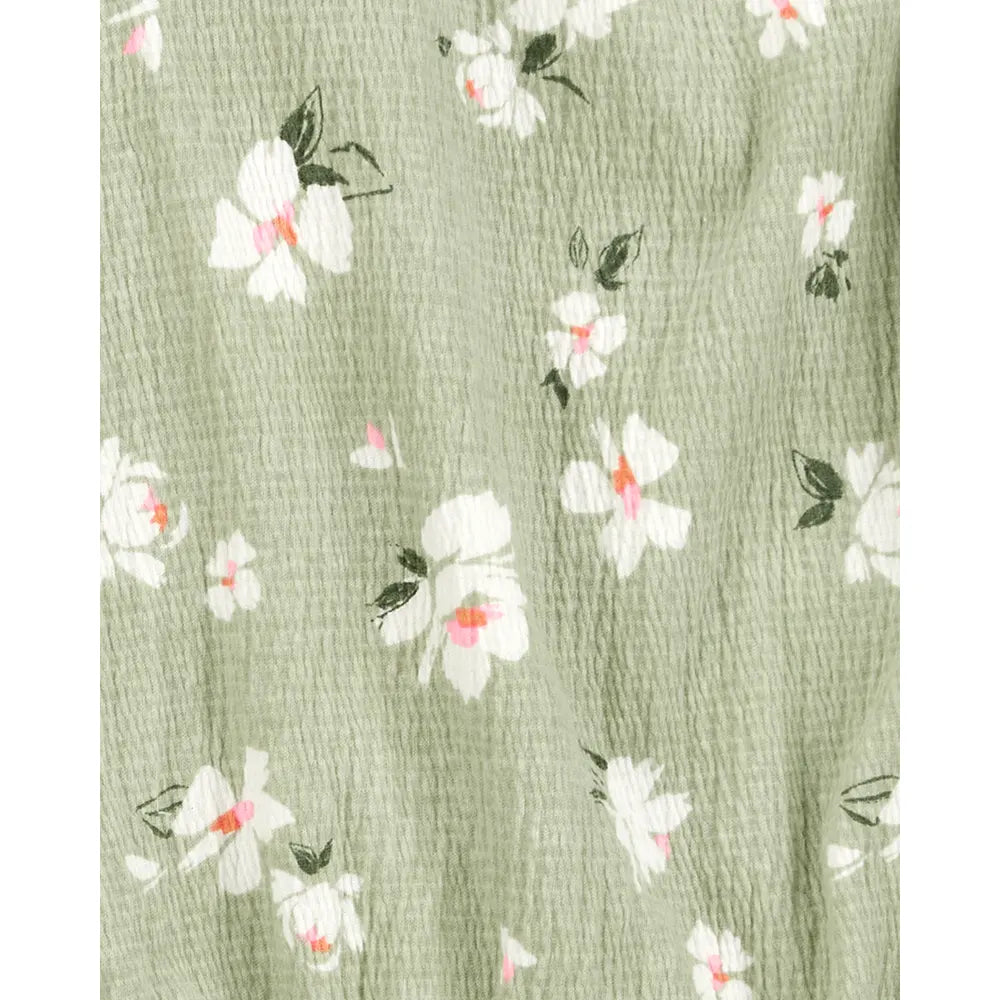 Ensemble haut et pantalon large fleuri fille