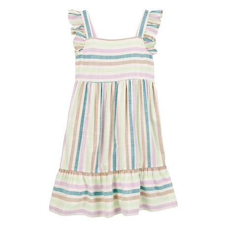 Carter's Girl's Striped Flutter-Sleeve Dress - Multi