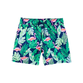 Short de bain à imprimé tropical pour garçon