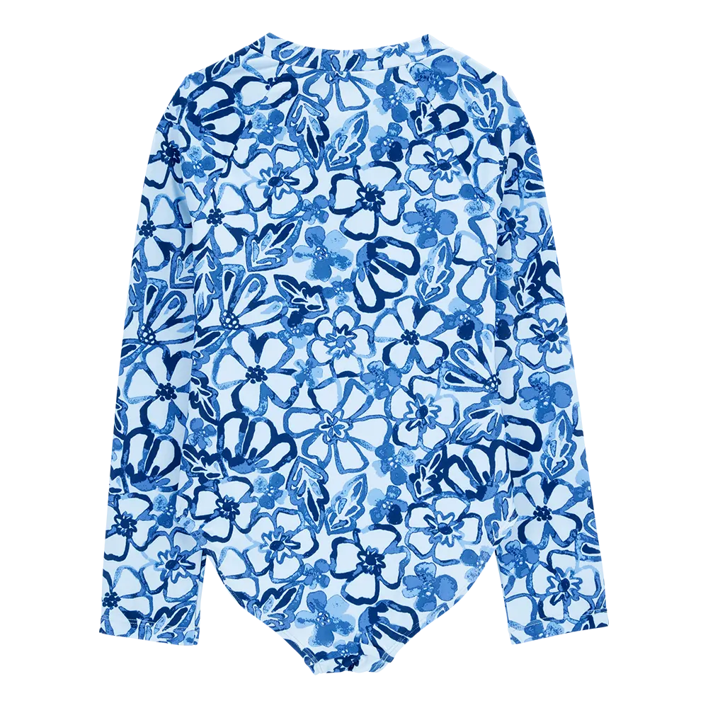 Maillot de bain anti-UV fleuri fille (4-14 ans)