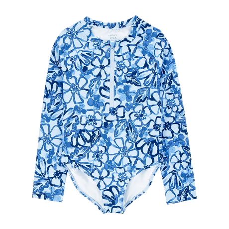 Traje de baño anti-UV para niña Carter's - Floral azul