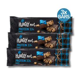 Hungry Not 3x PROTEIN BARS 33% chocolat Noir, Crunchy Biscuits 135g