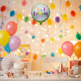 Round Green Happy Birthday Aluminum Balloon - 45cm