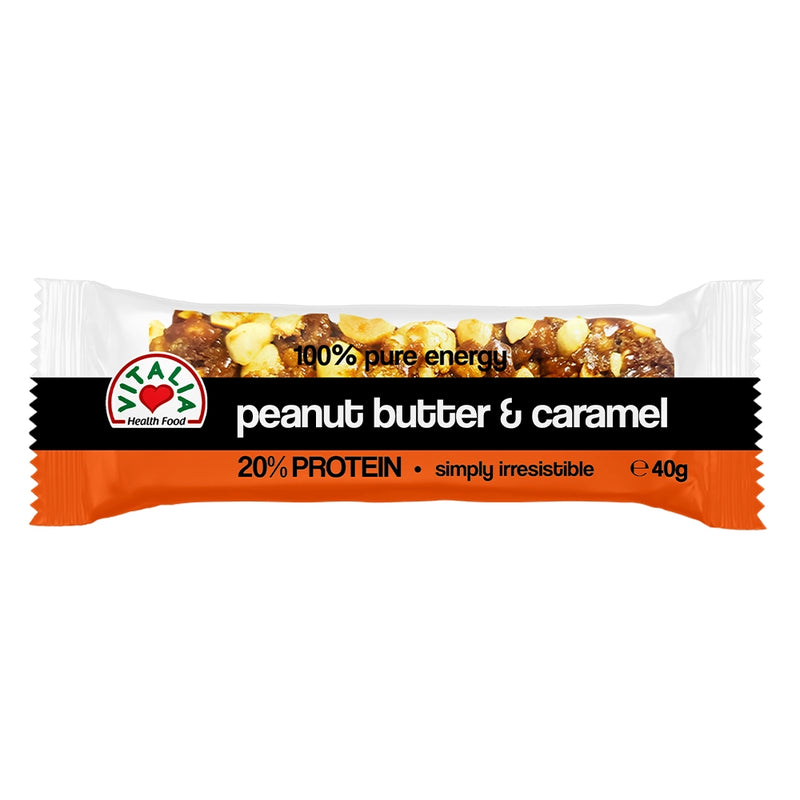 Vitalia Health Food Energy Bar With Caramel & Peanut Butter 20% Protein - 40g