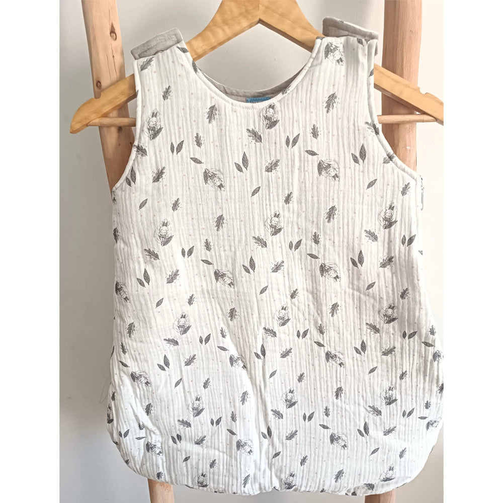 Baby Bulle Gigoteuse Pour Bébé - Feuille Gris & Blanc 
