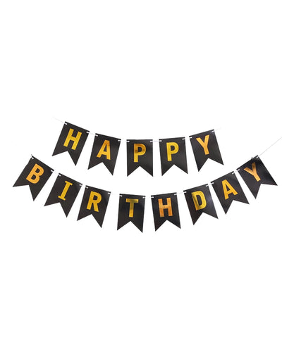 Bannière Happy Birthday - Noir