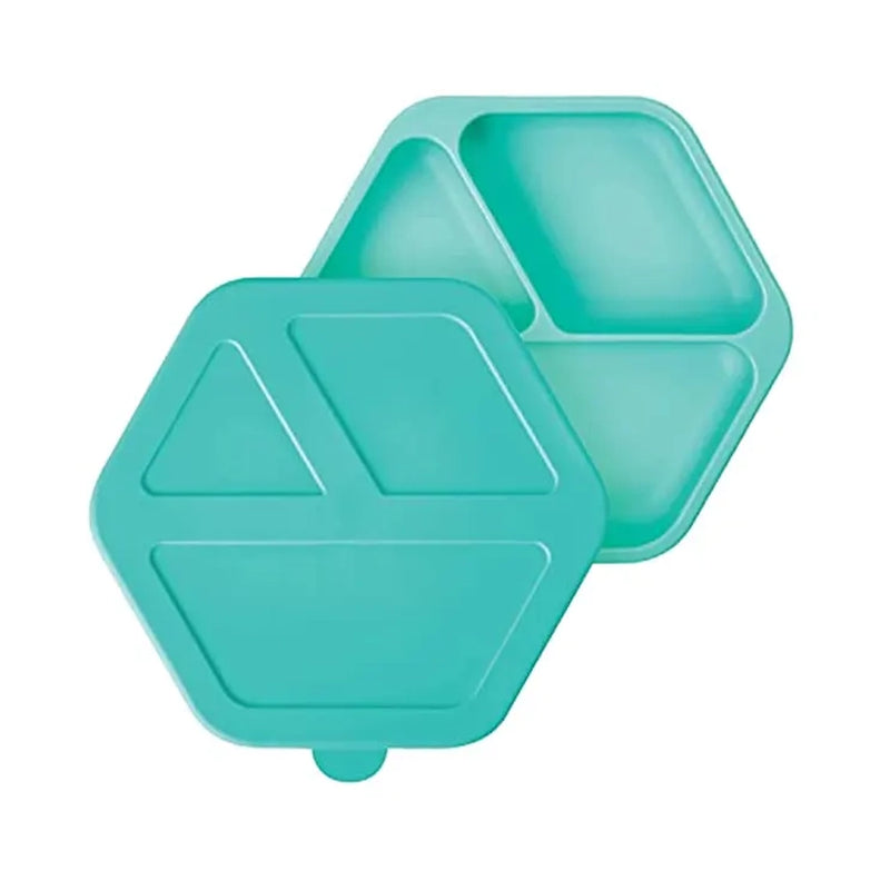 Tiny Twinkle Assiette compartimentée avec couvercle en silicone - Mint