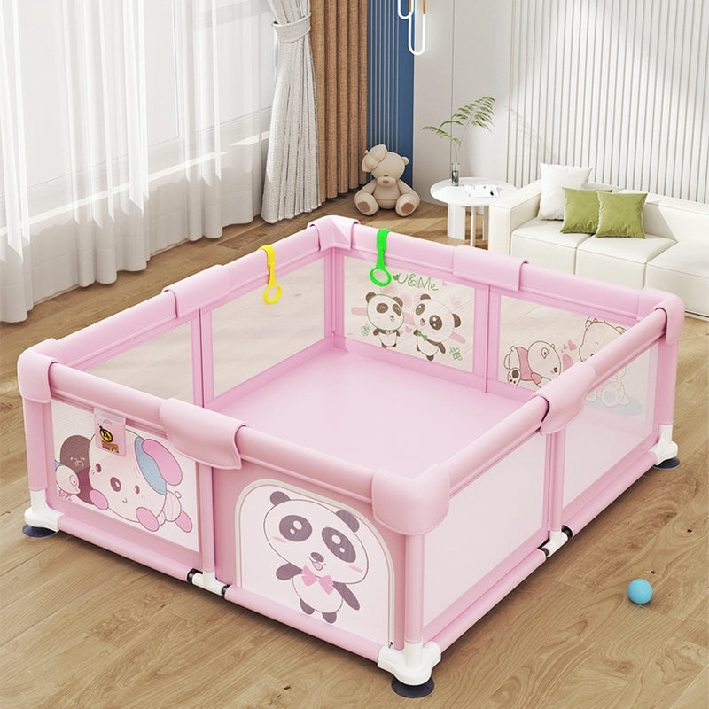 حديقة ألعاب (180×200 سم) مع حاجز أمان - وردي