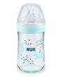 Biberon En Verre Nature Sens 240ml NUK - Bleu Ciel