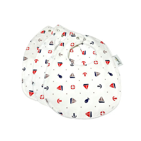 Bambidou 3 Bavoirs Classique Imperméable Petits Bateaux :