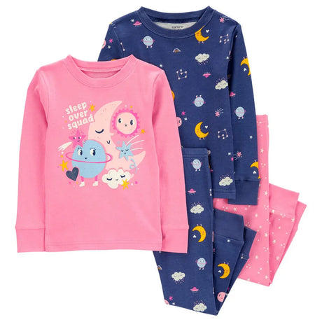 Pyjama 4 Pièces en Coton Carter's - Espace Rose & Bleu