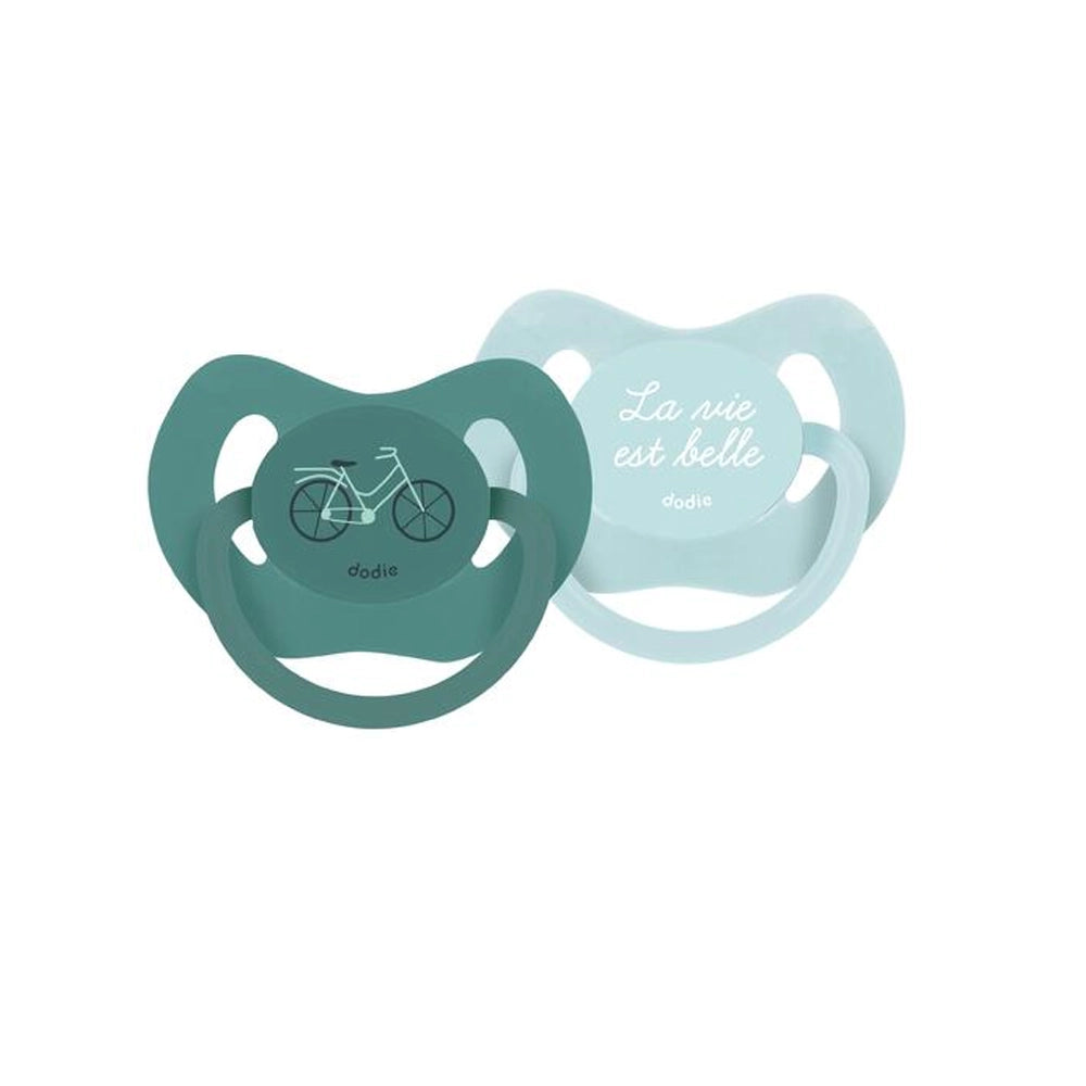 Lot de 2 Sucettes Physiologique Silicone Dodie +18m - Vert