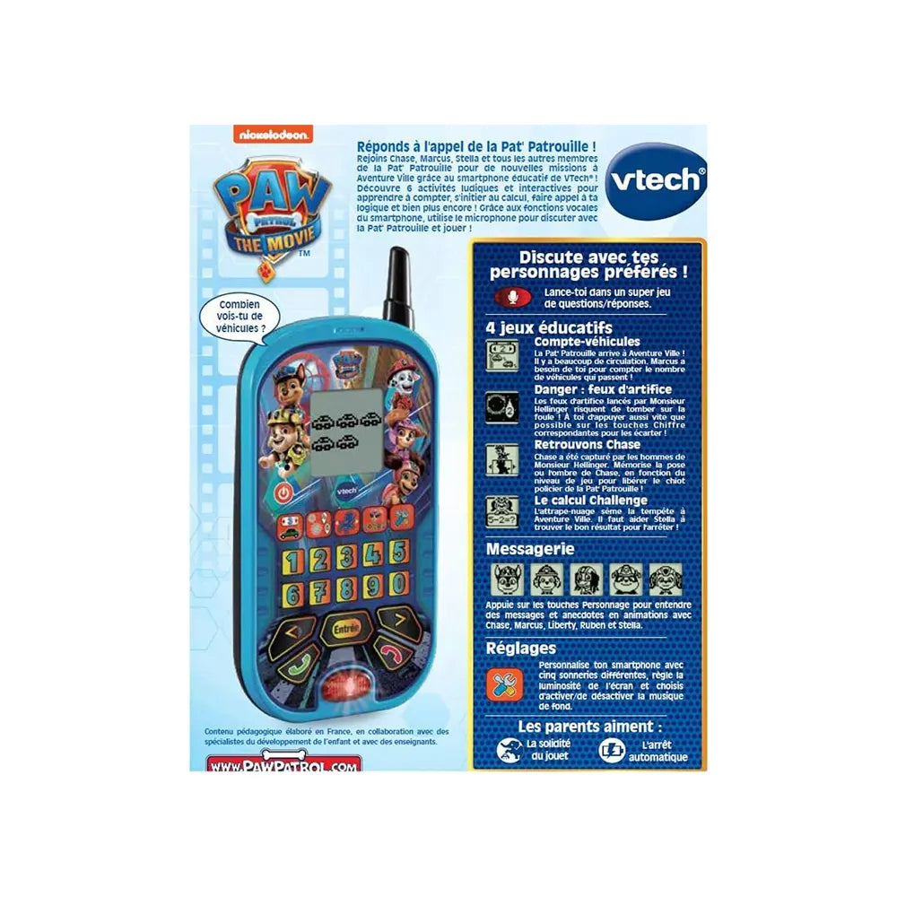 Vtech Smartphone Éducatif Pat Patrouille 3-7A - Bleu