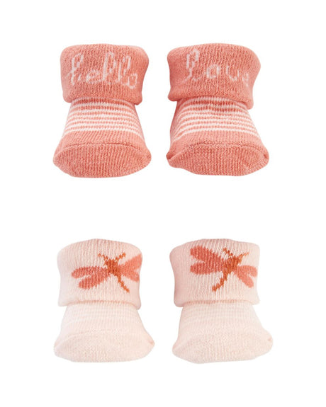 Lot de 4 Chaussons Bébé Carter's - Rose & Blanc