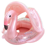 Bouée Gonflable Bébé Flamant Rose avec Auvent – 8M+