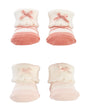 Lot de 4 Chaussons Bébé Carter's - Rose & Blanc