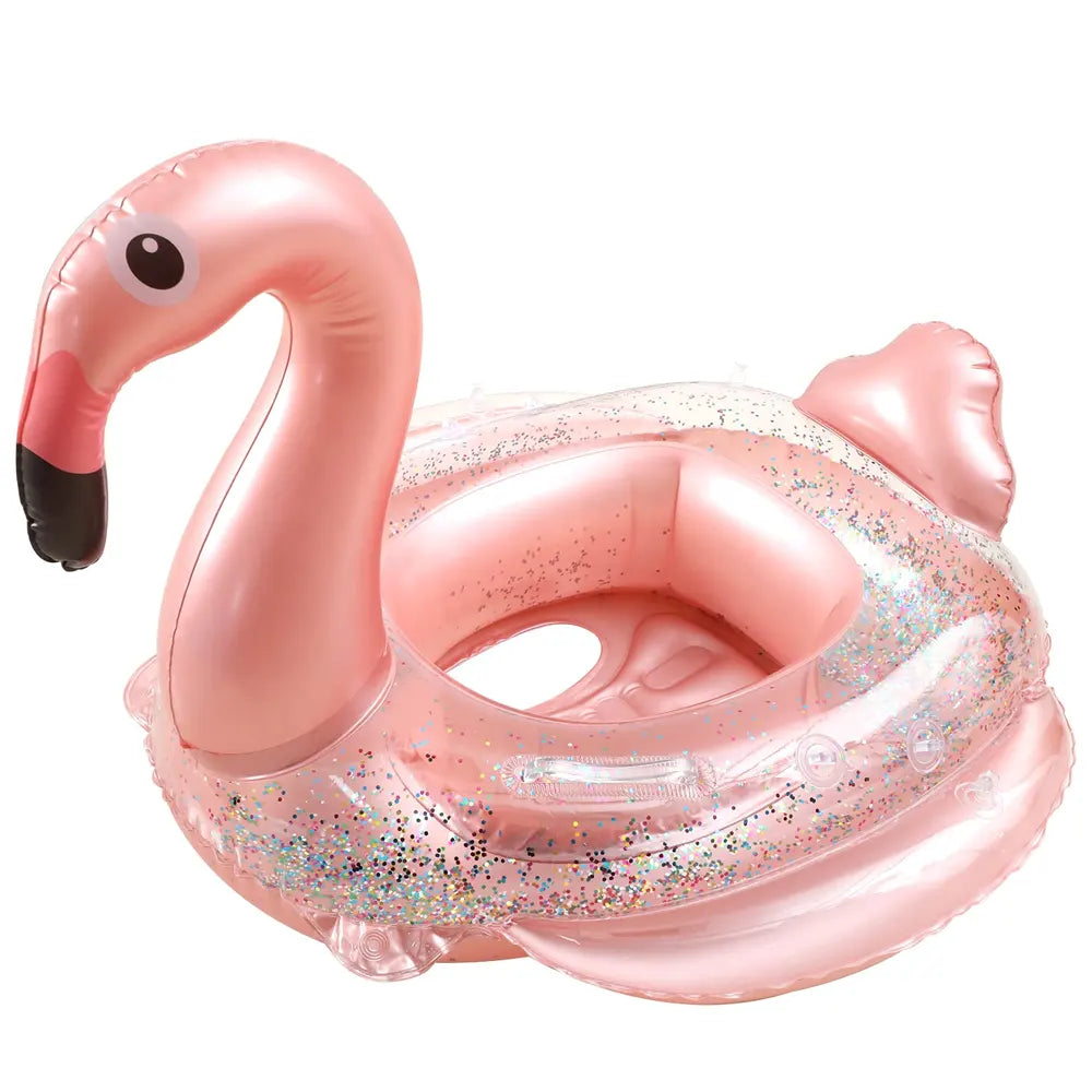 Bouée Gonflable Bébé Flamant Rose avec Auvent – 8M+