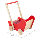 Viga Toys Trotteur & Lit pour Poupée Rouge 2 en 1 2A+