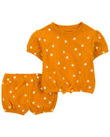 Ensemble 2 Pièces Sweat & Short Carter's - Soleil Orange