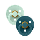 BIBS Lot de 2 Sucettes Rondes - Turquoise/Vert