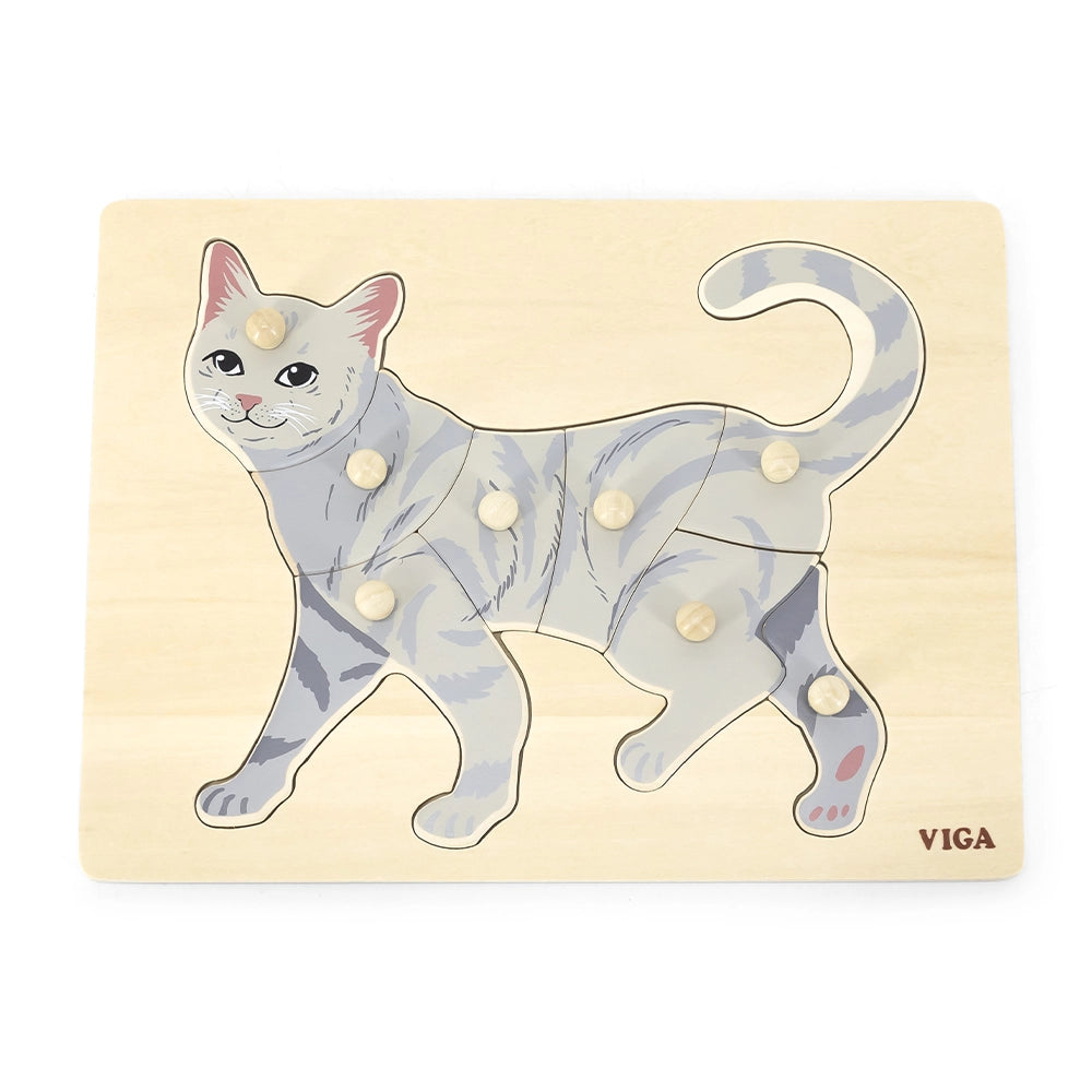 Viga Toys Puzzle Montessori 18M+ - Chat