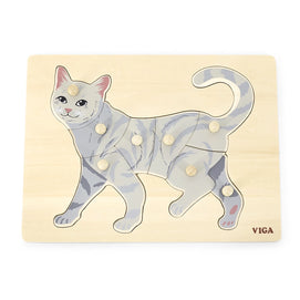 Viga Toys Puzzle Montessori 18M+ - Chat