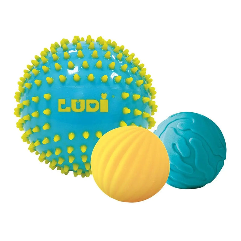 Ludi 3 Balles Sensorielles 6M+ - Bleu