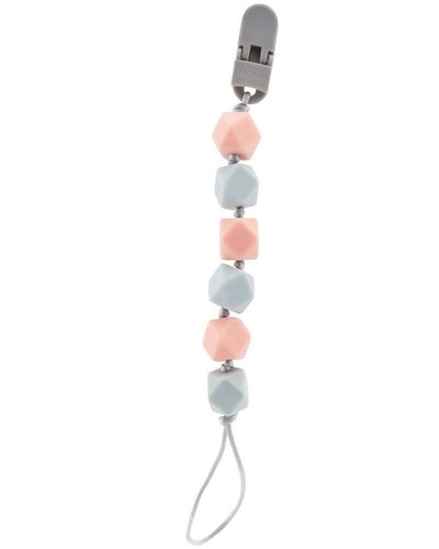 Attache Sucette Nûby avec Perles en Silicone 0M+ - Rose