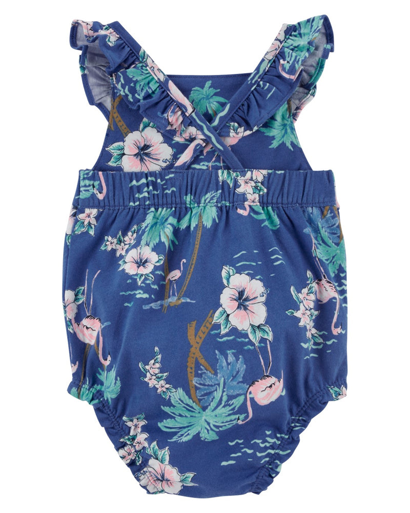 Barboteuse En Coton Flamingo Carter's - Bleu