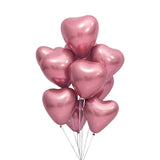 Set de 50 Globos de Corazón Cromados Rojos - 30cm