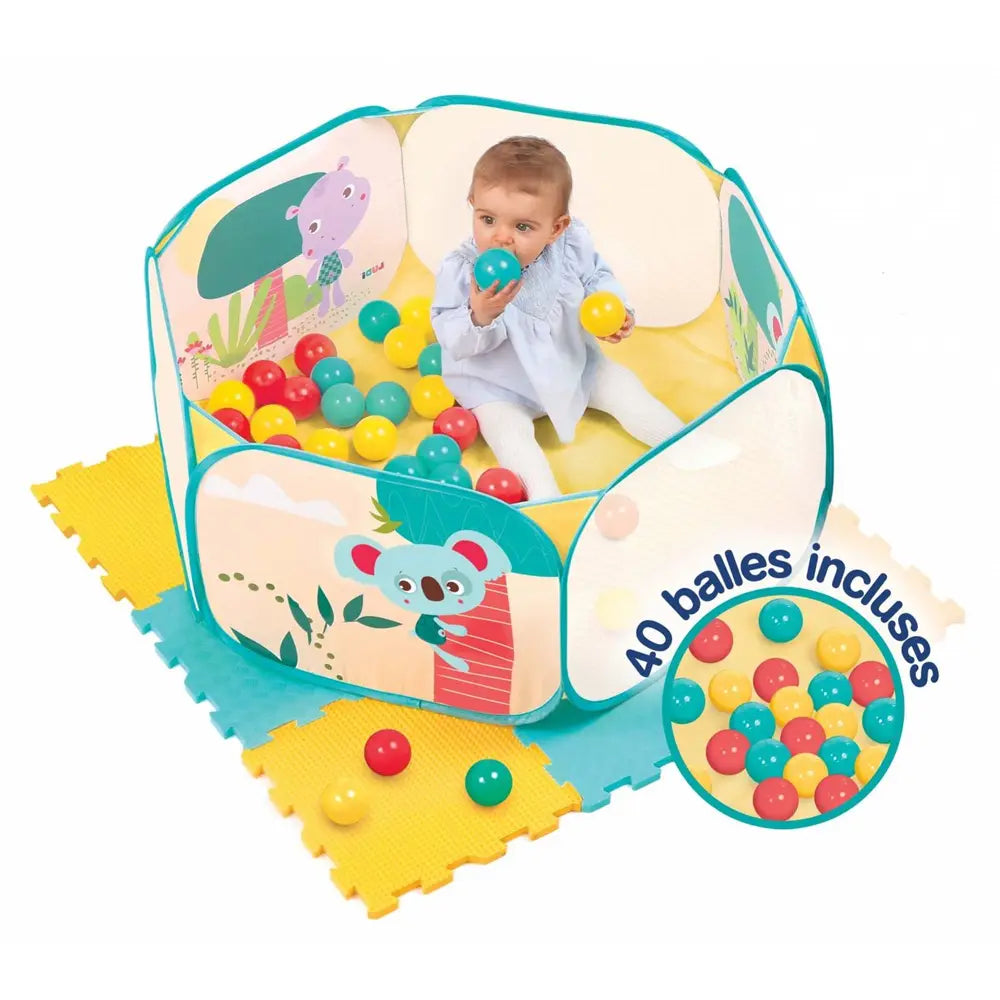 Ludi Coffret Aire de Jeux avec 40 Balles & Tapis - 6m+